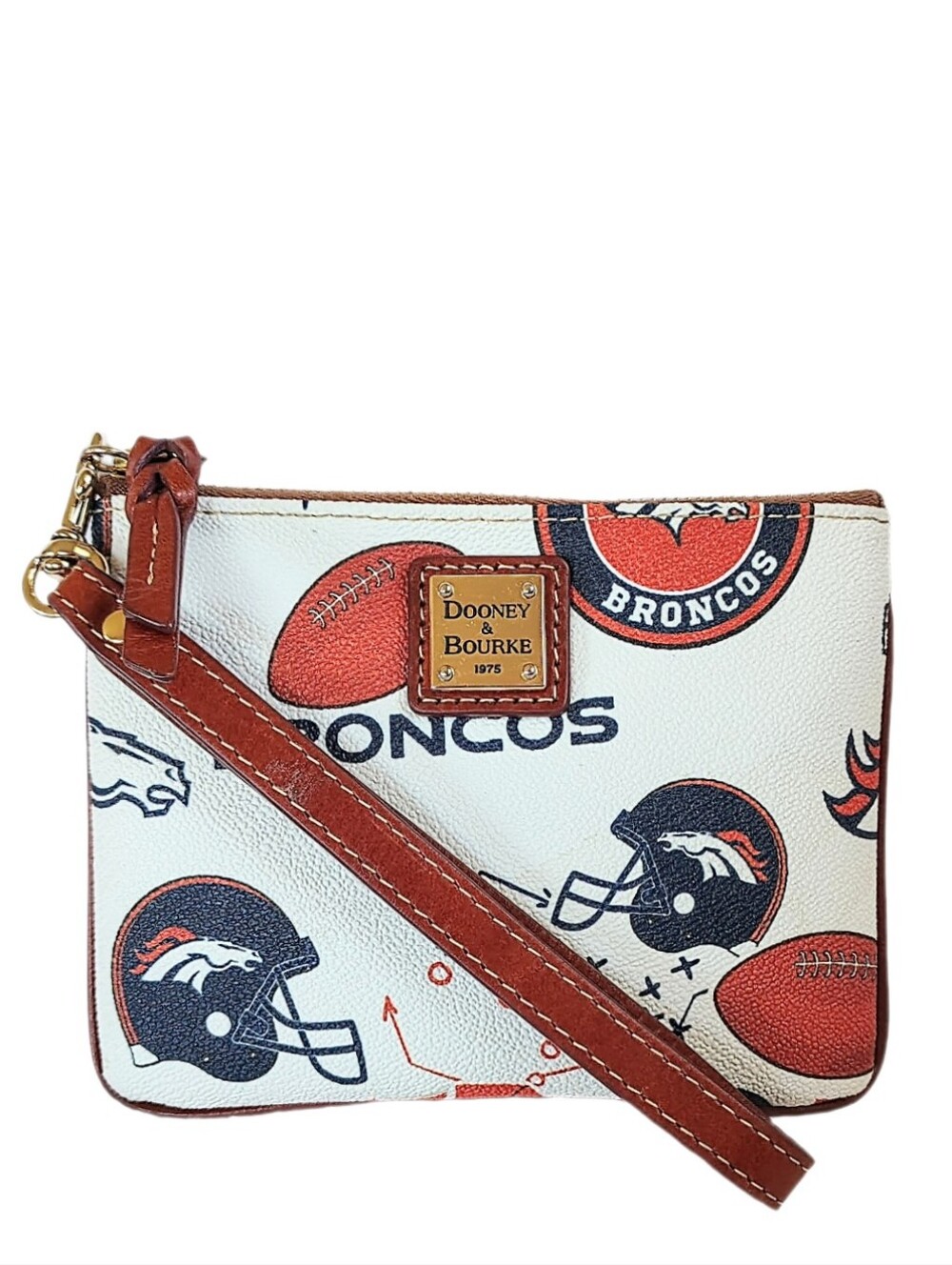 🆕 Dooney & Bourke NFL Licensed Denver Broncos Total Touchdown Wristlet Wallet